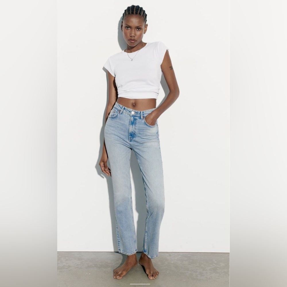 High rise straight cut jeans